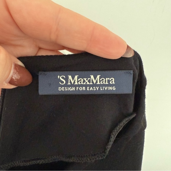 Max Mara black jersey a-line midi dress with beaded embellished hem - Small - Picture 5 of 8